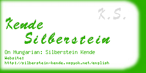 kende silberstein business card
